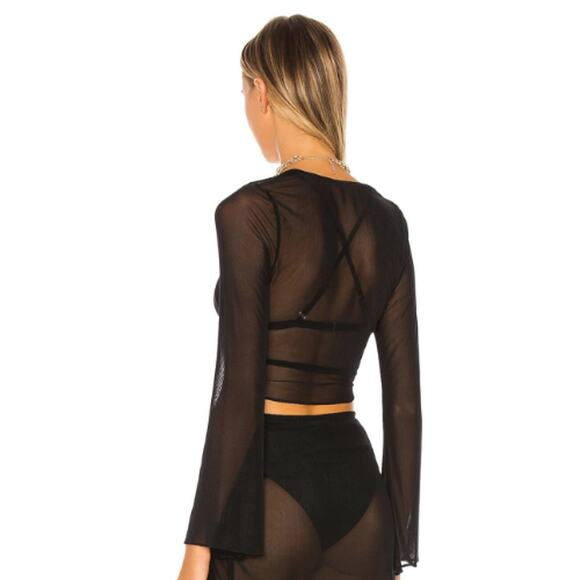 NBD Rae Long Sleeve Top in Black NWT Size Small - Picture 3 of 3
